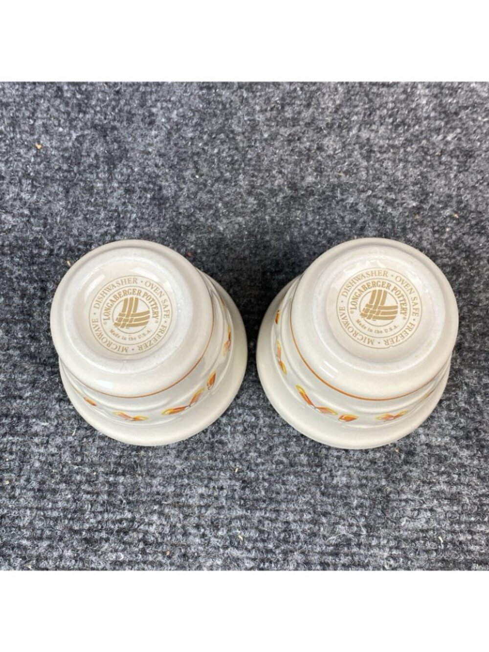 Longaberger Candy Corn 2 Pack Votive Cups Pottery Made in USA - Picture 3 of 8